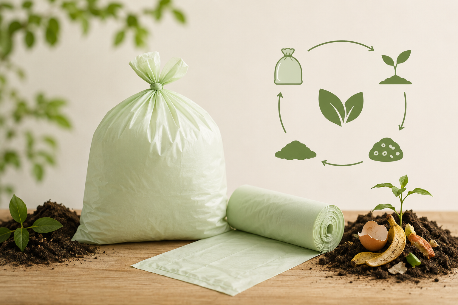 Compostable material packaging capability